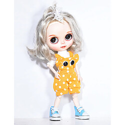 vêtement deux pièces chemise tops jarretière pour 1/6 bjd poupée blythe orange