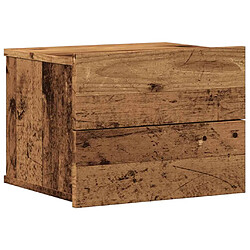 vidaXL Table de chevet murale vieux bois 40x32x30 cm