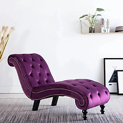 vidaXL Chaise longue Velours Violet