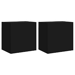 vidaXL Meubles TV muraux 2 pcs noir 40,5x30x40 cm bois d'ingénierie