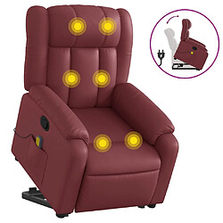 vidaXL Fauteuil inclinable de massage Rouge bordeaux Similicuir