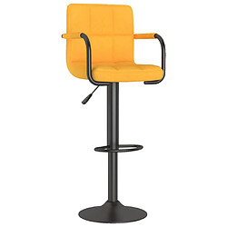 vidaXL Tabouret de bar Jaune moutarde Tissu