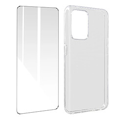 Avizar Coque Oppo Find X5 lite Silicone Souple Film Verre Trempé 9H transparent