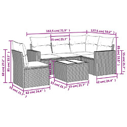 Avis vidaXL Salon de jardin avec coussins 6 pcs marron résine tressée