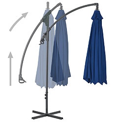 ComfortXL Parasol Déporté Avec Mât En Acier 250x250 Cm Azuré