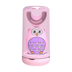 Universal Brosse à dents électrique pour enfants, minuterie intelligente, tête de brosse à ultrasons 2 en 1U et brosse à langue (rose)