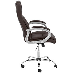 Decoshop26 Fauteuil de bureau ergonomique est confortable en PVC marron et métal chromé 10_0002379