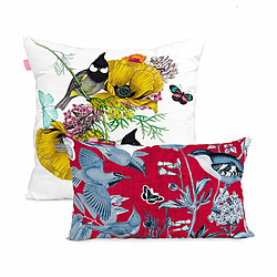 Happy Friday Set de housses de coussin HappyFriday Birds of paradise Multicouleur 2 Pièces