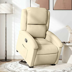 Maison Chic Fauteuil Relax pour salon, Fauteuil inclinable Crème Tissu -GKD57163