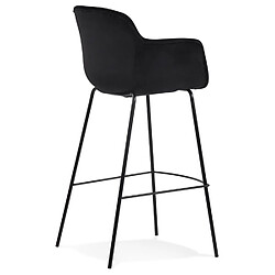 Acheter Alterego Tabouret de bar avec accoudoirs 'LARISSA' en velours noir