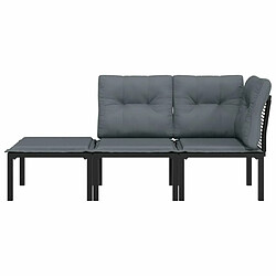 Avis Maison Chic Salon de jardin 3 pcs - Table et chaises d'extérieur - Mobilier/Meubles de jardin Moderne noir et gris résine tressée -MN55511