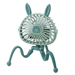 Avis JJBRDZ-Dessins Animés Mignons Poulpe Ventilateurs USB Portables Support de Poussette de Bébé Portable Ventilateur Silencieux Mini Ventilateurs de Support (Oreille De Lapin Vert)