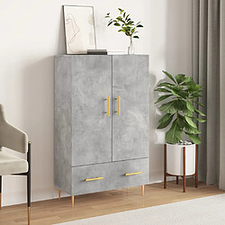 vidaXL Buffet haut gris béton 69,5x31x115 cm bois d'ingénierie