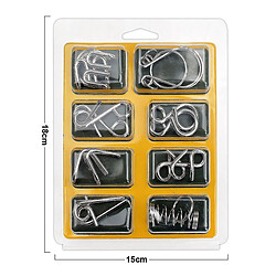 Avis Universal 8PCS / Set Metal Montessori Puzzle Wire IQ Mind Brain Teaser Puzzle