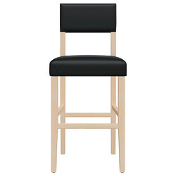 Acheter vidaXL Chaises de bar lot de 2 bois massif d'hévéa et similicuir