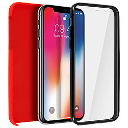 Avizar Coque iPhone X / XS Protection Silicone + Arrière Polycarbonate - Rouge