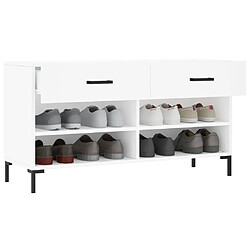 Acheter Maison Chic Banc à chaussures | Meuble de rangement à chaussures Meuble d'Entrée blanc 102x35x55 cm bois d'ingénierie -MN36255