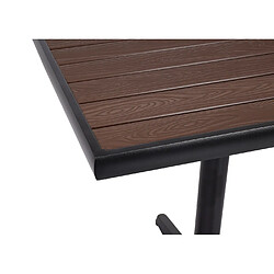 Acheter Mendler Table de jardin HWC-J95, table de balcon table de bistrot, aluminium aspect bois ~ noir, marron-foncé