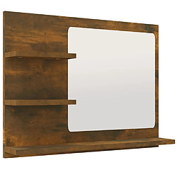 vidaXL Miroir de bain Chêne fumé 60x10,5x45 cm Bois d'ingénierie