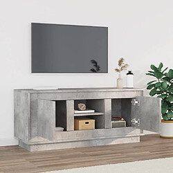 Avis Maison Chic Meuble TV scandinave - Banc TV pour salon gris béton 102x35x45 cm bois d'ingénierie -MN56465