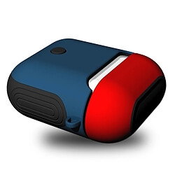 Wewoo Coque Protection Caoutchouc givré Paint + PC Bluetooth Ecouteurs Etui Sac de rangement anti-perte pour AirPods Bleu et Rouge