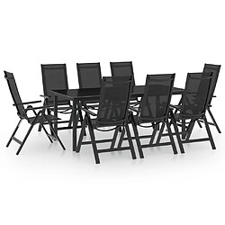 vidaXL Ensemble à manger de jardin 9 pcs aluminium anthracite