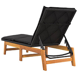 Helloshop26 Transat chaise longue bain de soleil lit de jardin terrasse meuble d'extérieur avec table résine tressée et bois massif d'acacia 02_0012691 pas cher