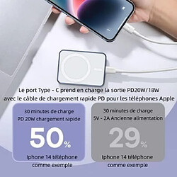 Acheter SANAG Batterie Externe,Chargeur Magnétique Sans Fil Charge Rapide Pd 20W,Batterie Portable,Blanc 5000Mah Mini Power Bank Usb-C Chargeur Portable Pour Iphone 14/13/12/Pro/Pro Ipad Samsung