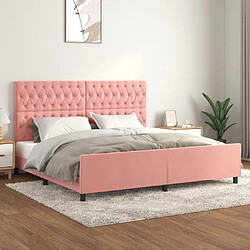 Maison Chic Lit adulte - Cadre Structure de lit avec tête de lit Contemporain Rose 200x200 cm Velours -MN14984