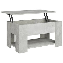 vidaXL Table basse gris béton 79x49x41 cm bois d'ingénierie