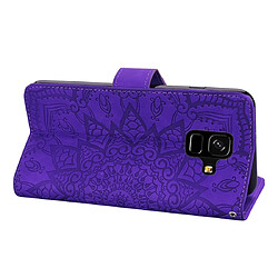 Acheter Wewoo Housse Coque Étui en cuir estampé à double rabat avec motif pour mollet et fentes cartes et portefeuille Galaxy A6 2018 Violet