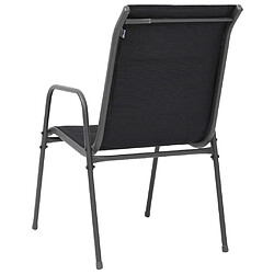 Acheter vidaXL Chaises empilables de jardin lot de 2 Acier et textilène Noir