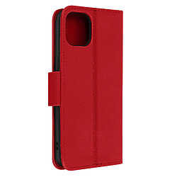 Avizar Housse pour iPhone 14 Cuir premium Porte-carte Fonction support Vidéo rouge