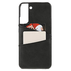 Coque en TPU + PU avec porte-cartes noir pour votre Samsung Galaxy S22 5G