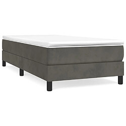 Maison Chic Lit Adulte - Lit simple Lit à sommier tapissier et matelas moelleux - Meuble de Chambre - Gris foncé 80x200 cm Velours -MN32420