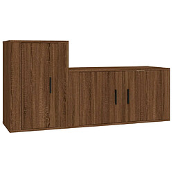 vidaXL Ensemble de meubles TV 2 pcs Chêne marron Bois d'ingénierie