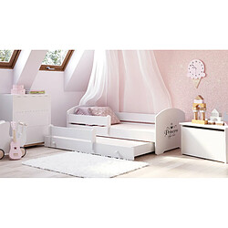 HT MEUBLES Lit gigogne enfant fille blanc LOU