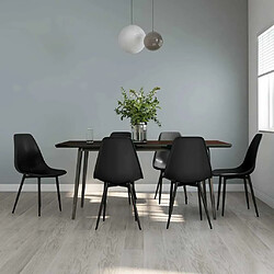 Maison Chic Lot de 6 Chaises à manger,Chaise pour cuisine noir PP -MN63439