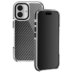 Avizar Coque pour iPhone 16 Carbone Rigide Noir