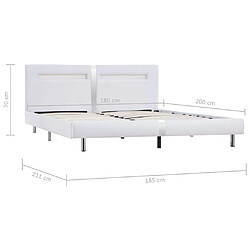 vidaXL Cadre de lit avec LED sans matelas blanc 180x200 cm pas cher