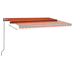 Maison Chic Auvent automatique | Store banne extérieur | Marquise capteur de vent/LED 400x300 cm Orange/marron -MN65410 pas cher