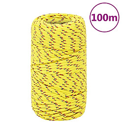 vidaXL Corde de bateau Jaune 2 mm 100 m Polypropylène