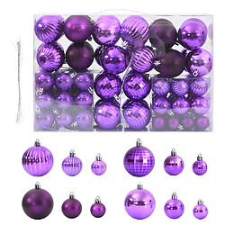 vidaXL Boules de Noël 100 pcs lila Ø3/4/6 cm