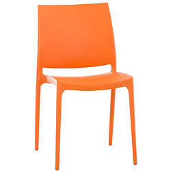 Decoshop26 Chaise de jardin en plastique orange design simple empilable 10_0000833