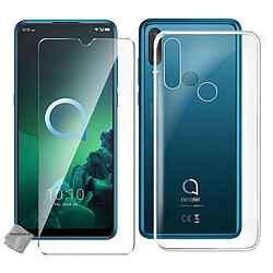 Htdmobiles Coque silicone gel fine pour Alcatel 3X (2019) + film ecran - TPU TRANSPARENT