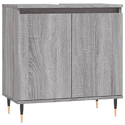 Maison Chic Armoire de bain,Meuble de rangement de salle de bain,Meuble haut sonoma gris 58x33x60 cm bois d'ingénierie -GKD850213