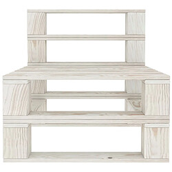 Helloshop26 Canapé de milieu palette de jardin bois 60 x 67,5 x 60,8 cm blanc 02_0011858