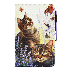 Wewoo Housse Étui pour Samsung Galaxy Tab E 8.0 / T377 Cats et papillons motif horizontal en cuir flip avec support Portefeuille & Slots de cartes Sleep / Wake-up Fonction & Pen Slot