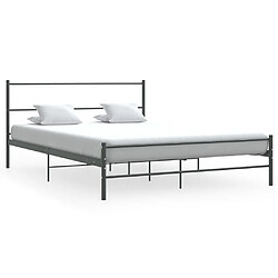 Maison Chic Lit adulte - Lit simple Cadre de lit,Structure du lit Contemporain Gris Métal 140 x 200 cm -MN72197