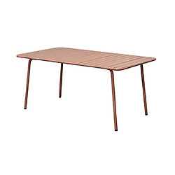 Acheter Mes Ensemble table de jardin + 4 chaises en métal terracotta - BACA